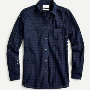 J Crew Button-up shirt eyelet, Navy Blue